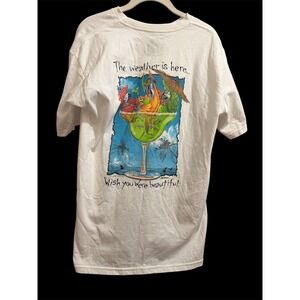 Margaritaville Las Vegas Mens White T-Shirt Jimmy Buffett 2005 Graphic Tee Sz M